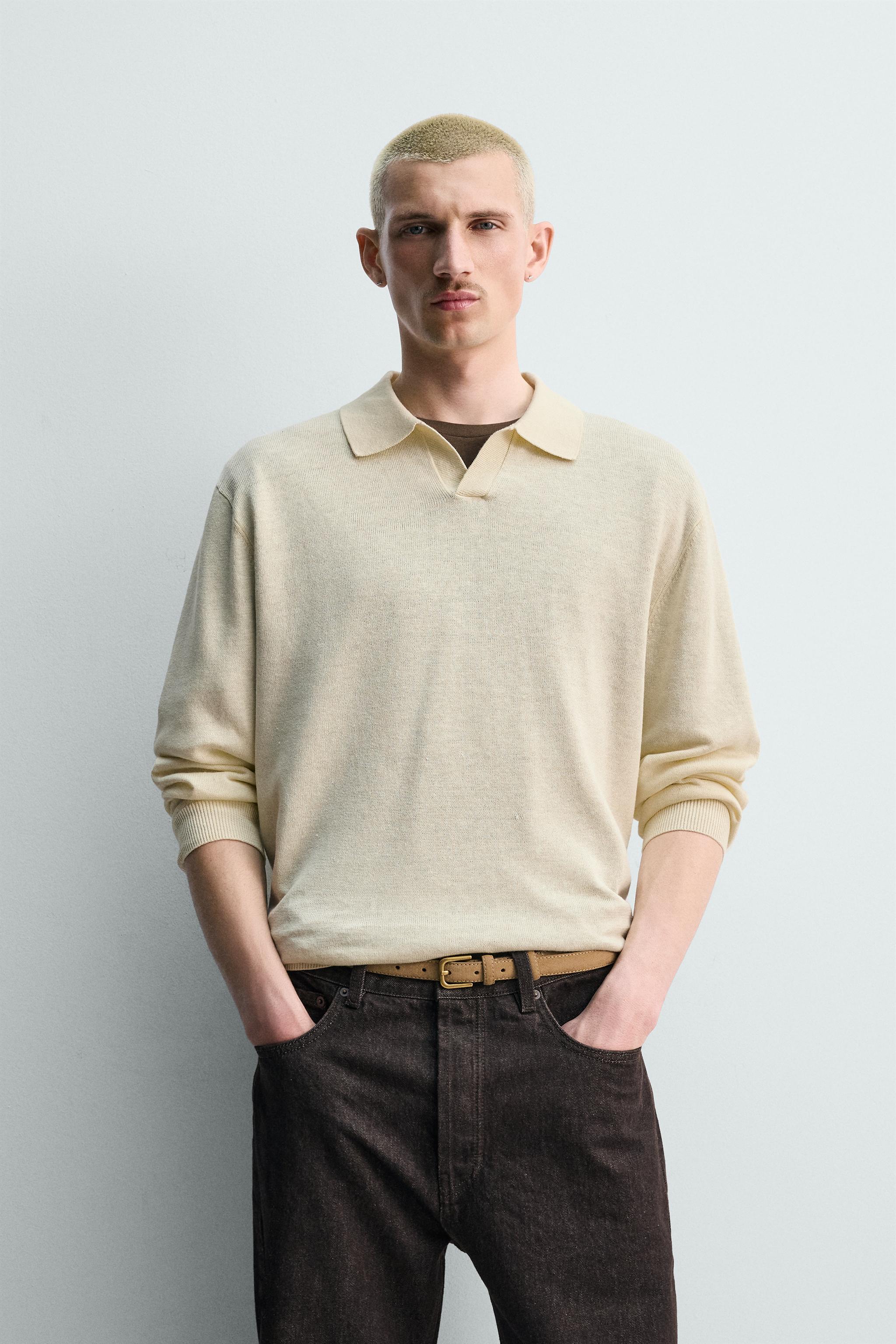 HEMP-COTTON KNIT POLO SHIRT